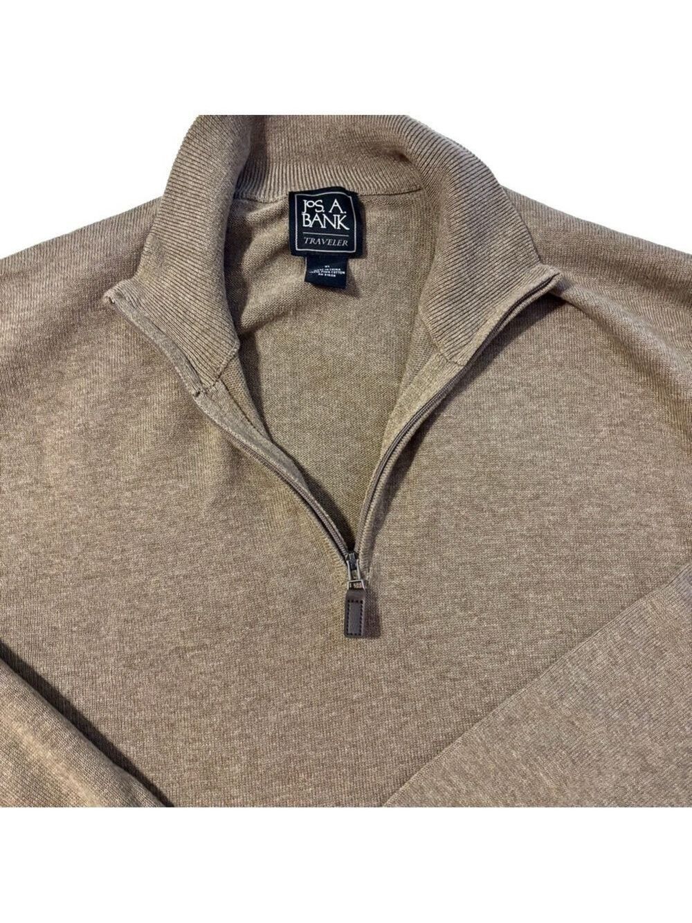 Jos. A. Bank Men’s Brown Travelers Pima Cotton Sweater - Picture 3 of 7